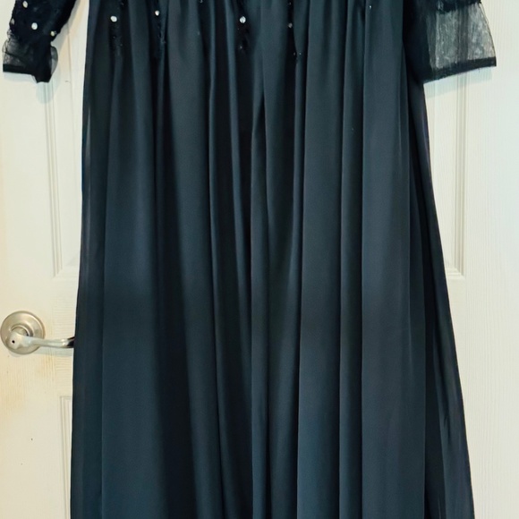 Women’s plus black gown with jewels & train (custom) - Picture 2 of 5